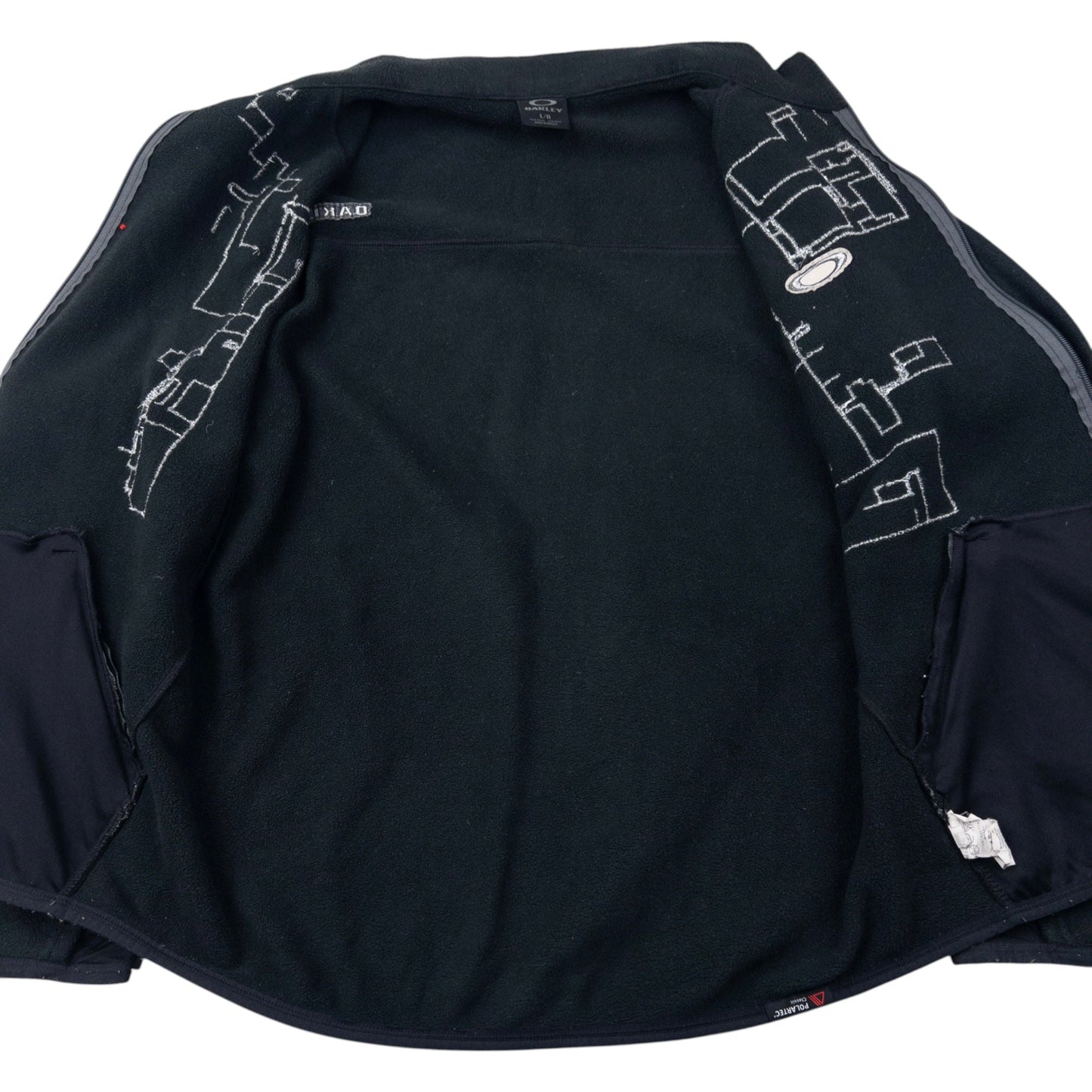 Vintage Oakley Embroidered Zip Up Fleece Jacket Size L