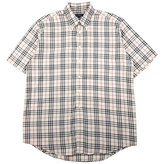 Vintage Burberry Nova Check Short Sleeve Button Up Shirt Size M
