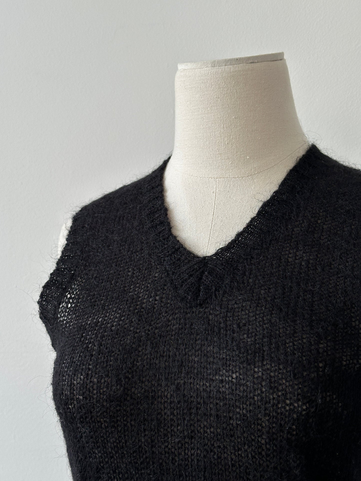 Vintage 1990s Mohair V Neck Top - S