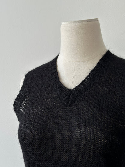 Vintage 1990s Mohair V Neck Top - S