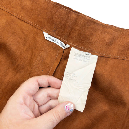 Vintage 90s CP Company Suede Full Zip Maxi Skirt Womens Size W28 | W28, Brown