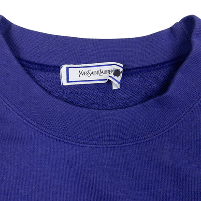 Vintage YSL Yves Saint Laurent Embroidered Sweatshirt Womens Size M