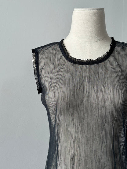 Vintage 2000s Sheer Sleeveless Midi Dress - S-M