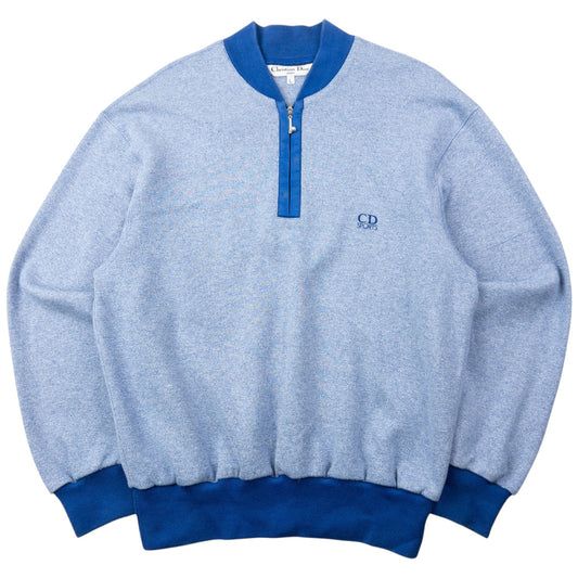 Vintage 90s Dior Sports Q Zip Sweatshirt Size S | Small, Blue