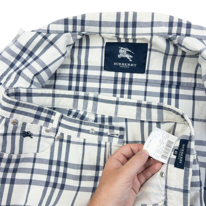 Vintage 2000s Burberry Nova Check Jacket & Trousers Set Womens Size M | Medium, White, Navy