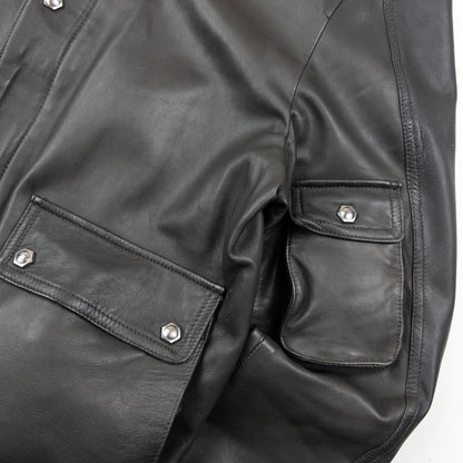 Vintage 2000s Versace Jeans Couture Leather Cargo Jacket Size M | Medium, Black