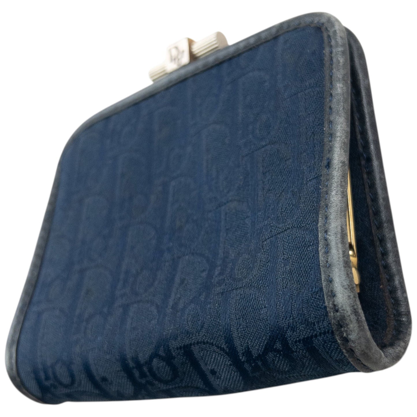Vintage 80s Dior Monogram Coin Purse | O/S, Blue