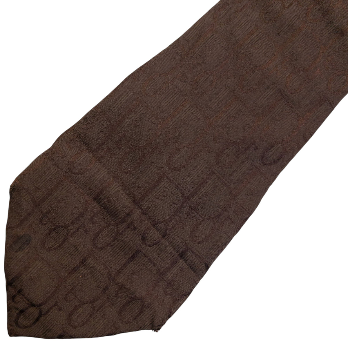 Vintage Dior Monsieur Monogram Silk Tie | O/S, Brown