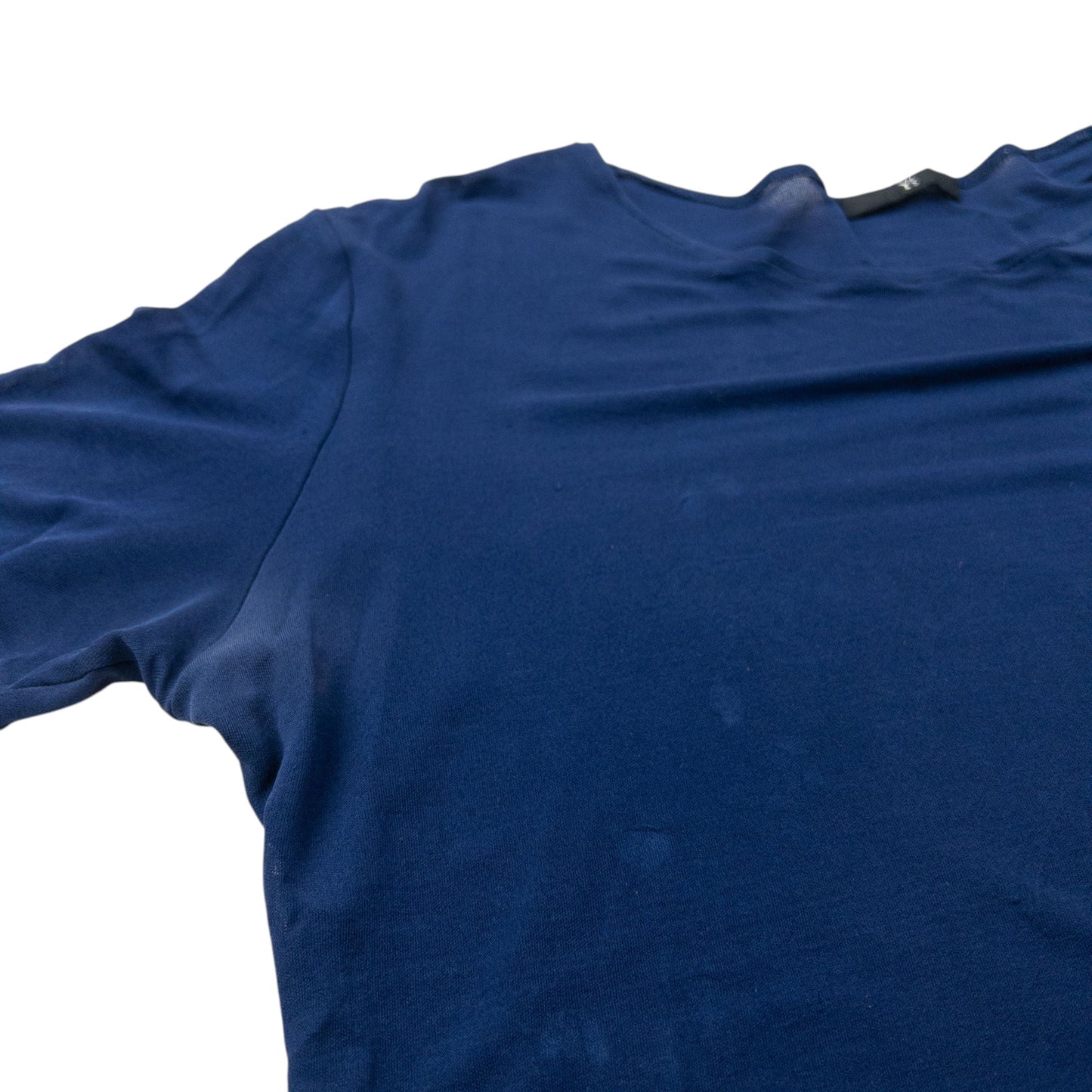 Vintage 90s Yohji Yamamoto Sheer Silk T Shirt Womens Size M | Medium, Navy