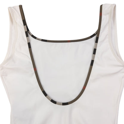 Vintage Burberry Nova Check Trim Swimming Costume Womens Size M