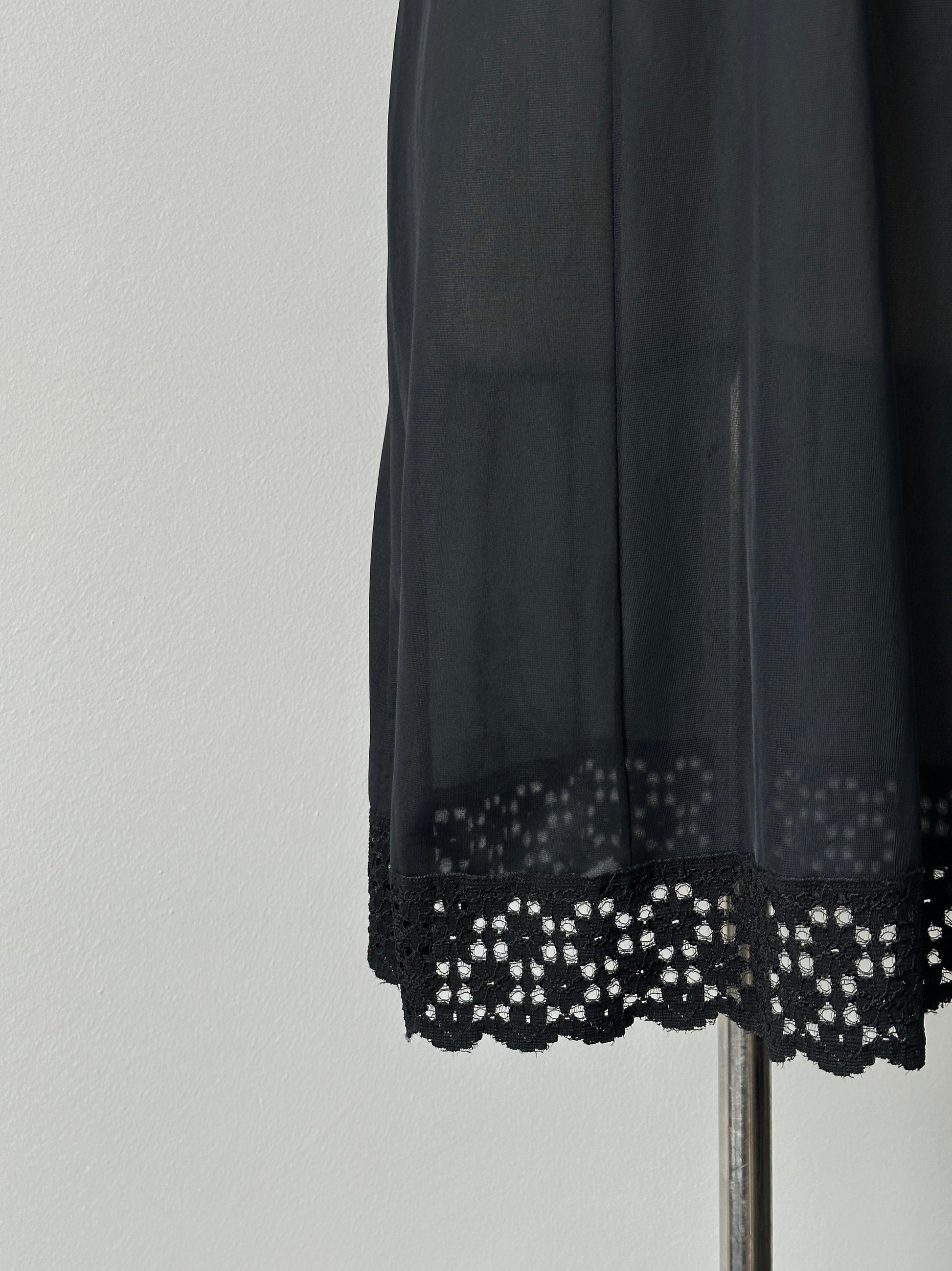 Vintage 1990s Satin Lace Mini Sheer Slip Dress - XS