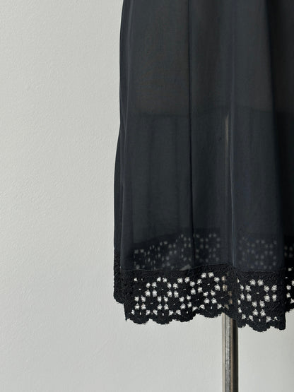 Vintage 1990s Satin Lace Mini Sheer Slip Dress - XS