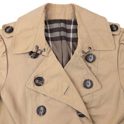 Vintage 2000s Burberry Blue Label Nova Check Lined Trench Jacket Womens Size M | Medium, Beige