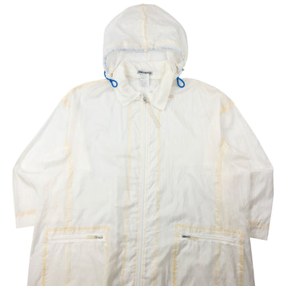 Vintage 90s Issey Miyake Transparent Longline Jacket Size L | Large, Cream