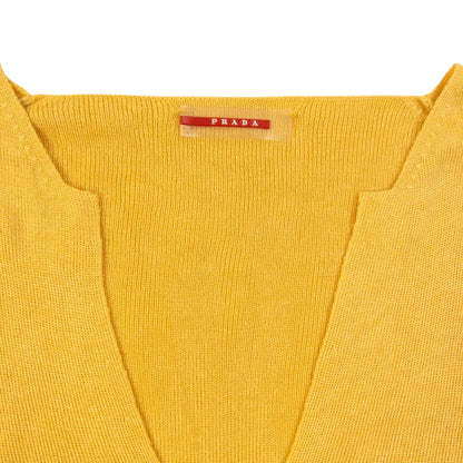 Vintage 2000s Prada Silk Cashmere Knit Top Womens Size M | Medium, Yellow