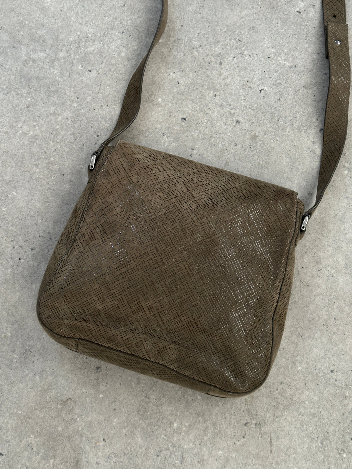 Giorgio Armani 2000s Leather Textured Crossbody Bag