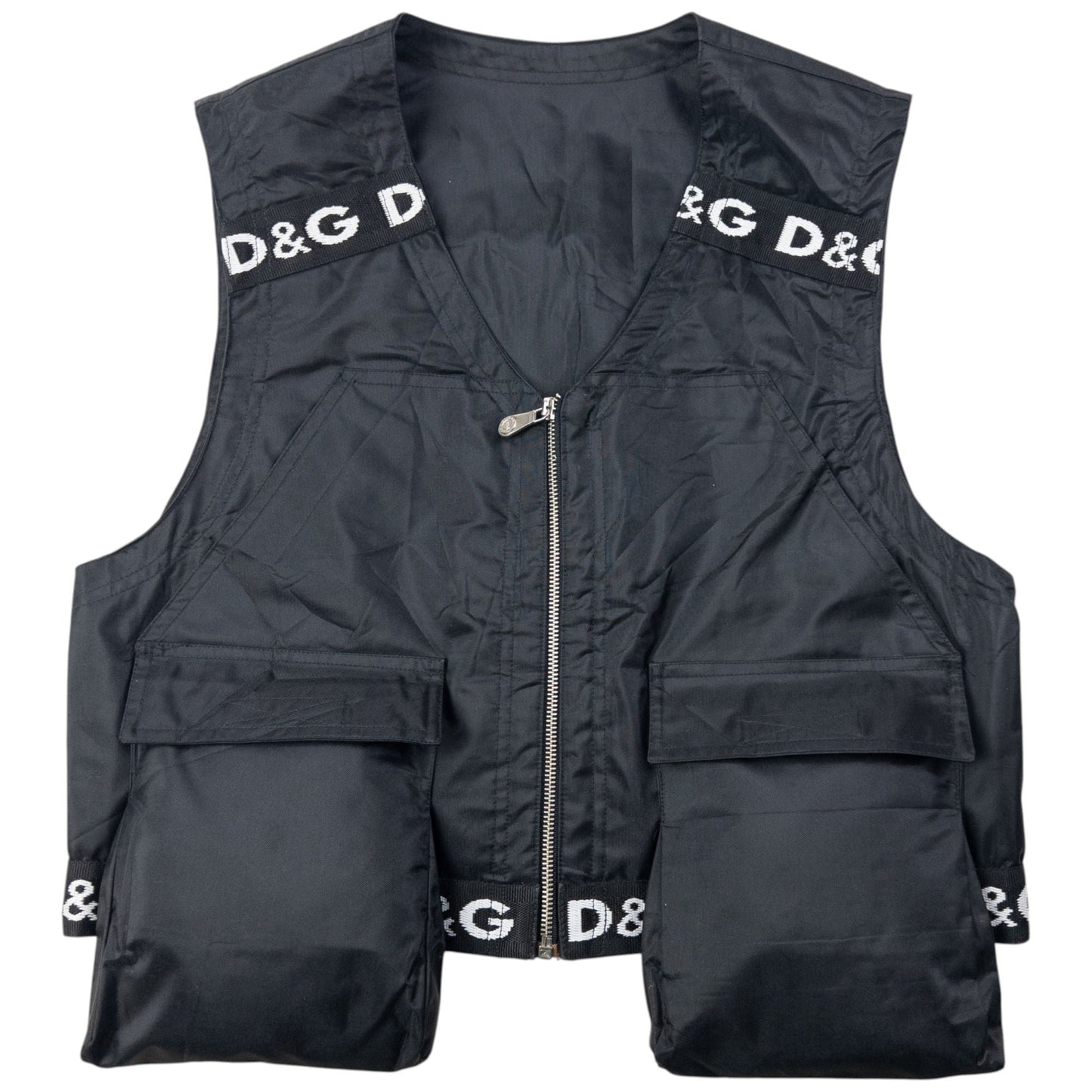 Vintage 90s Dolce & Gabbana Detachable Backpack Gilet Vest Size S | O/S, Black