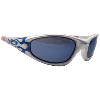 Vintage Oakley Straight Jacket FMJ + Blue Flame Sunglasses