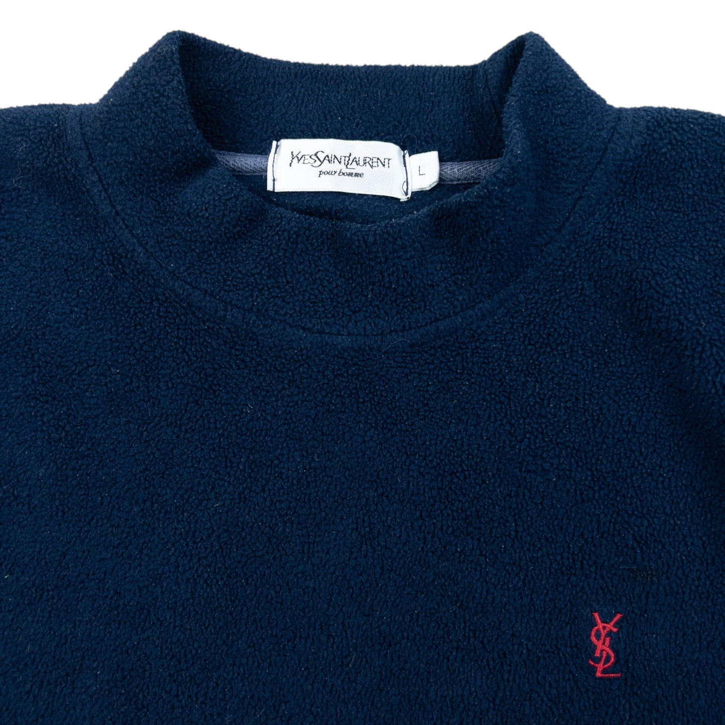 Vintage 2000s YSL Yves Saint Laurent Fleece Sweatshirt Size M | Medium, Navy