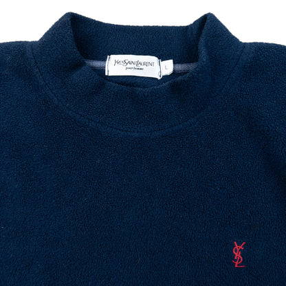 Vintage 2000s YSL Yves Saint Laurent Fleece Sweatshirt Size M | Medium, Navy
