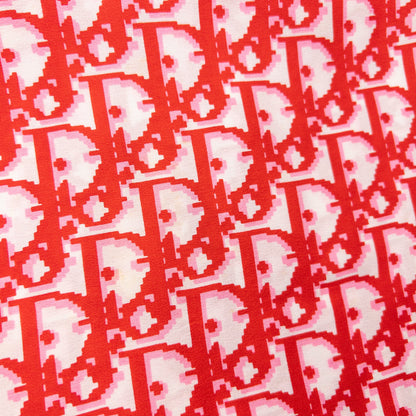 Vintage 90s Dior Monogram Pixel Silk Scarf | O/S, Red