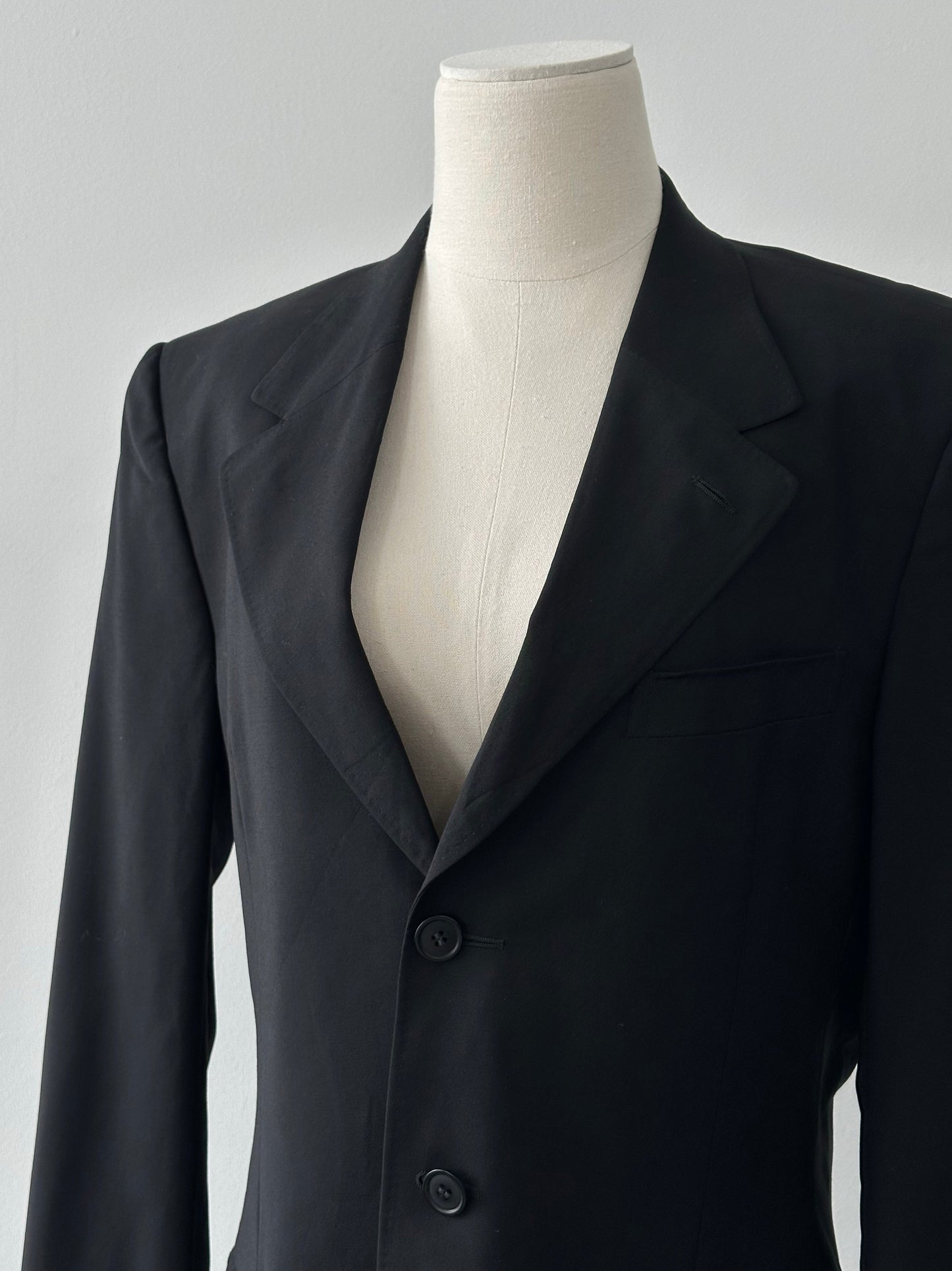 Yves Saint Laurent Rive Gauche 1990s Wool High Neck Blazer - S