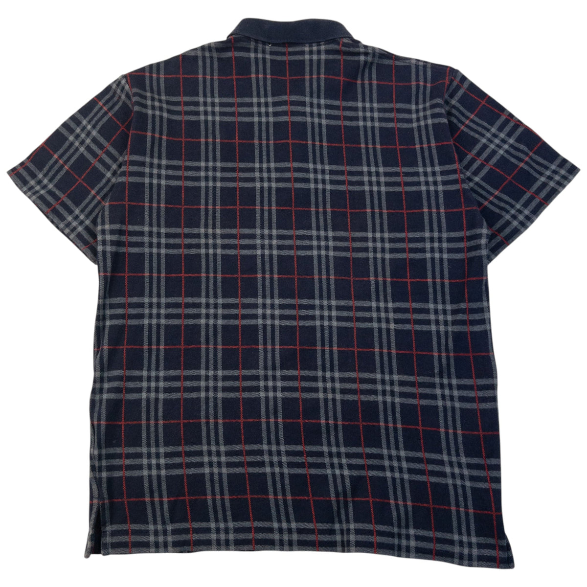 Vintage 90s Burberry Nova Check Polo Shirt Size M | Medium, Navy