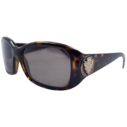 Vintage 2000s Gucci Tortoise Shell Crest Sunglasses | O/S, Brown
