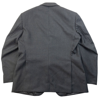 Vintage 90s Burberry Pin Stripe Jacket & Trousers Suit Set Size XL | XL, Grey