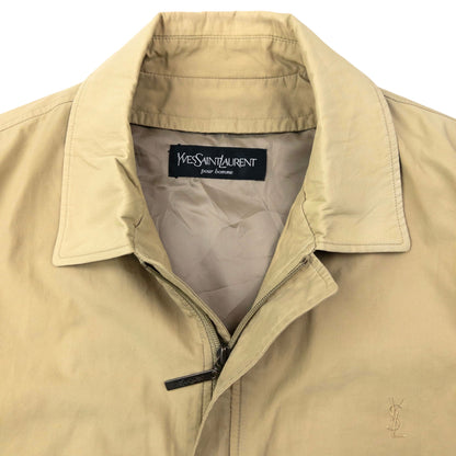 Vintage 90s YSL Yves Saint Laurent Harrington Jacket Size L | Large, Beige