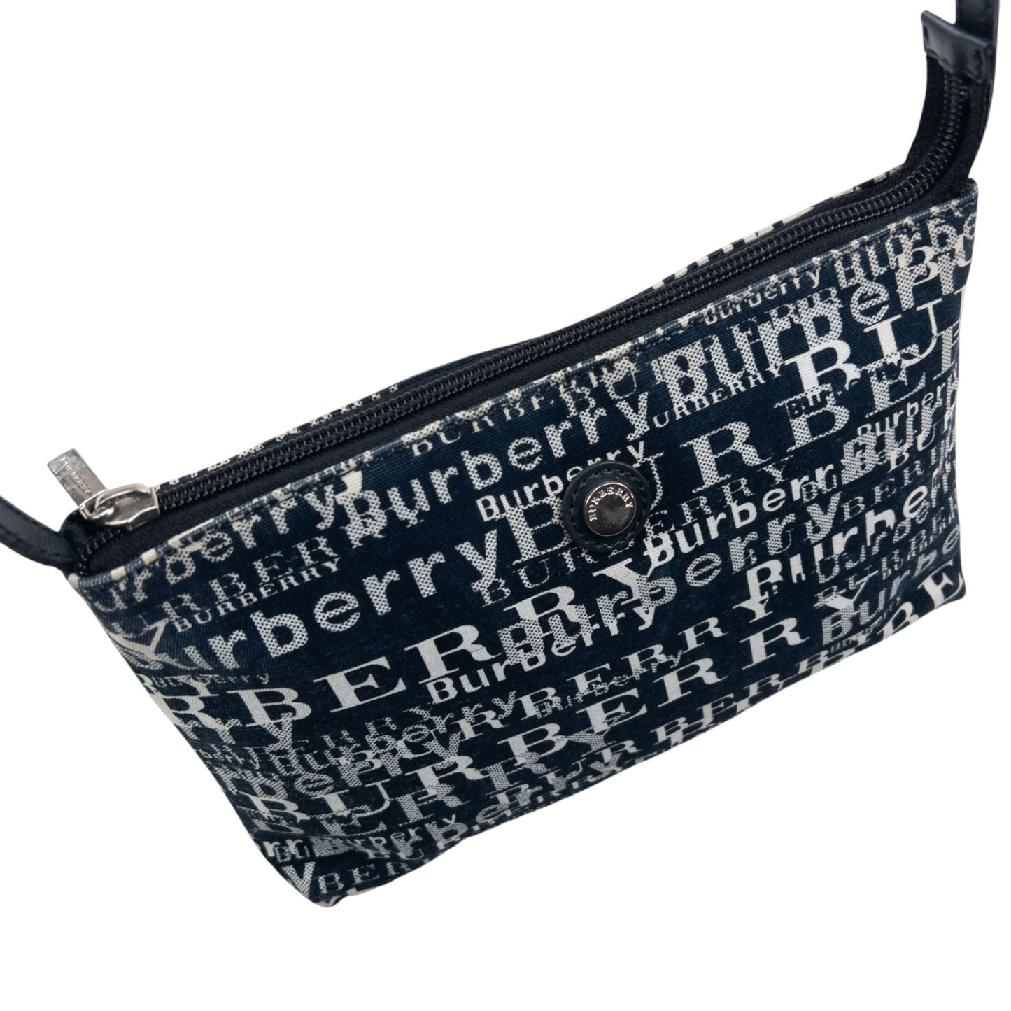 Vintage Burberry Text Pattern Shoulder Bag