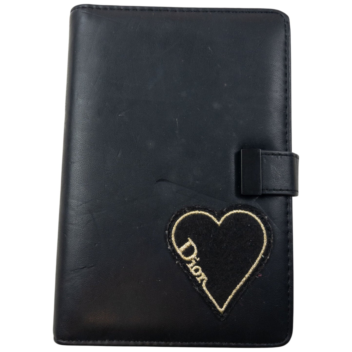 Vintage 2000s Dior Embroidered Heart Leather Notebook | O/S, Multicoloured