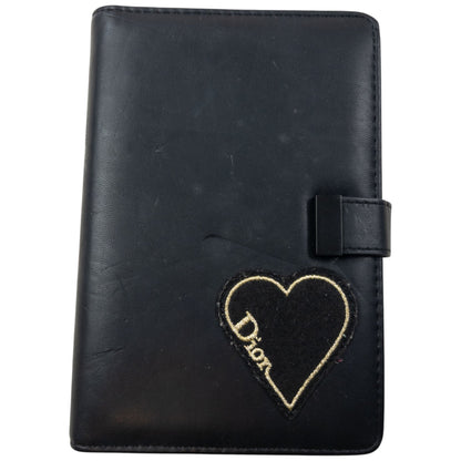 Vintage 2000s Dior Embroidered Heart Leather Notebook | O/S, Multicoloured