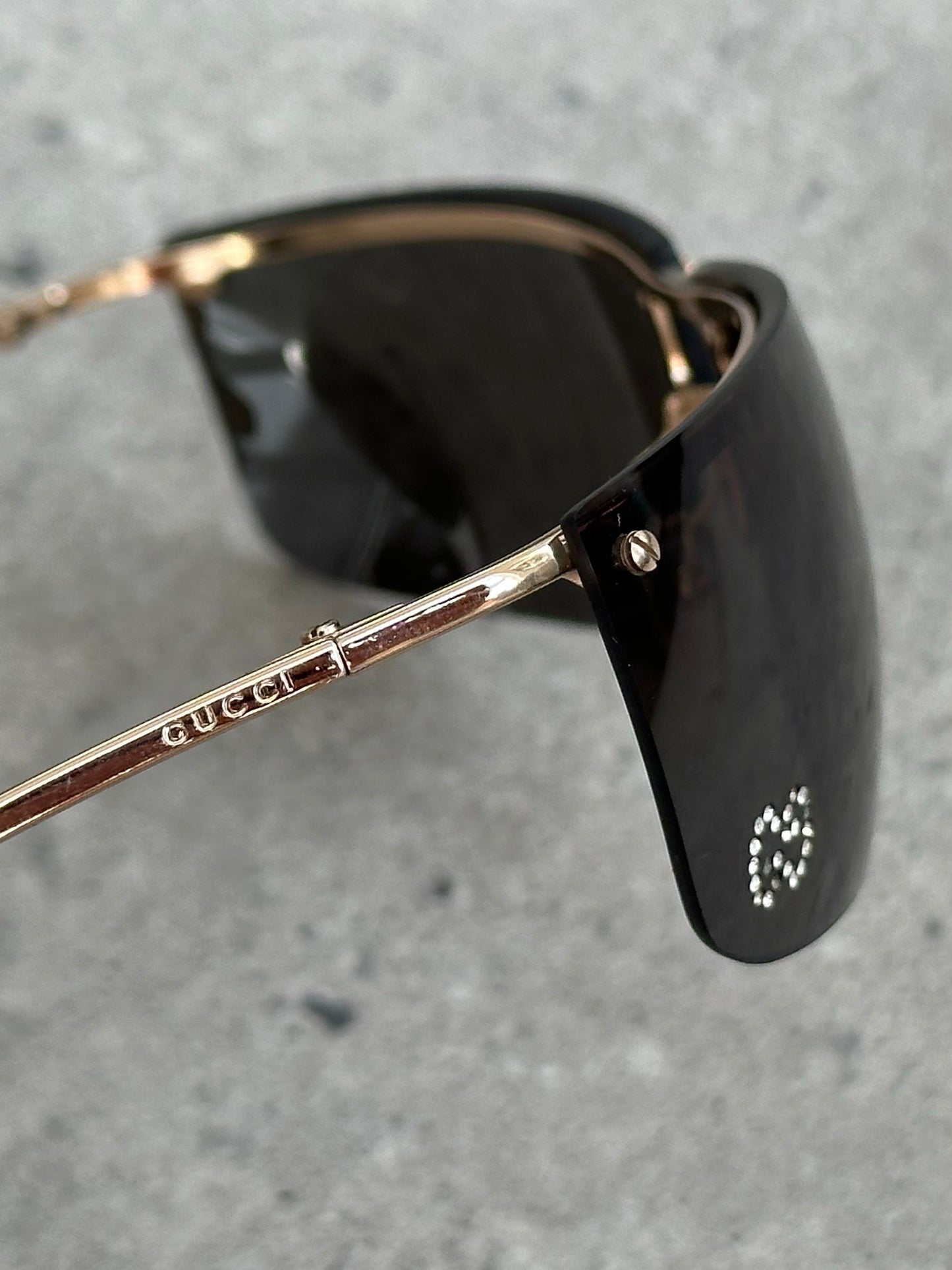 Gucci 2000s Rimless Shield Logo Sunglasses
