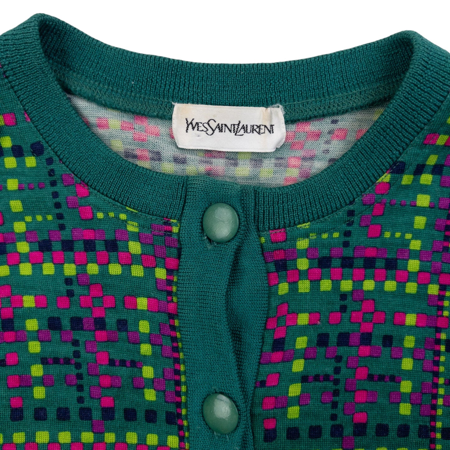 Vintage 90s YSL Yves Saint Laurent Pattern Cardigan Womens Size S | Small, Red