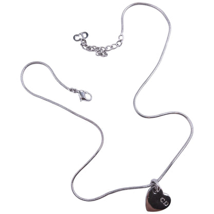 Vintage Dior Silver Heart Charm Necklace