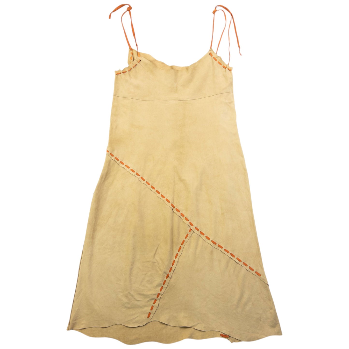 Vintage 2000s Dolce & Gabbana Suede Slip Dress Womens Size M | Medium, Beige