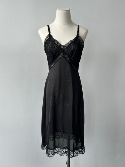 Vintage 1990s Sheer Lace Midi Dress - S