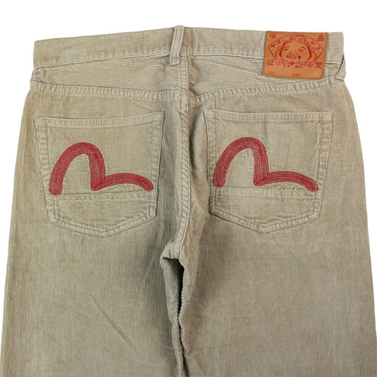 Vintage Evisu Double Gull Corduroy Trousers Size W34