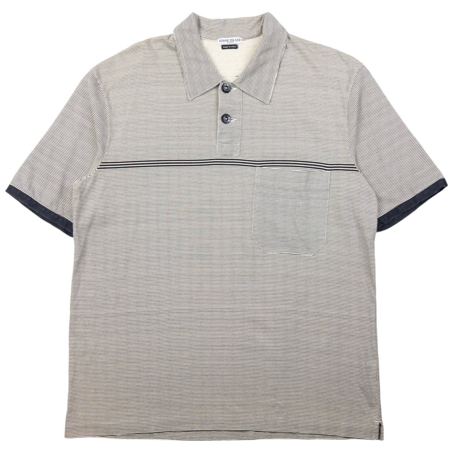 Vintage Stone Island Striped Polo Shirt Size M