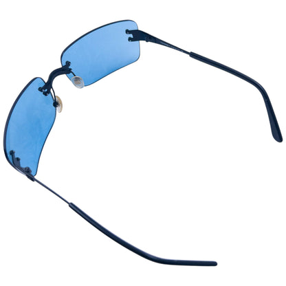 Vintage 2000s Chanel Rimless Sunglasses | O/S, Blue