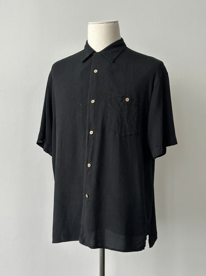 Vintage 1990s Pure Silk Short Sleeve Shirt - L