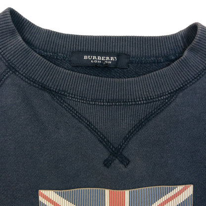 Vintage 2000s Burberry Union Jack Graphic Sweatshirt Womens Size XXS | XXS, Navy