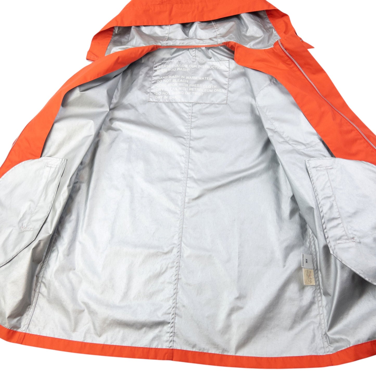Vintage 2000s I.S. Sunao Kuwahara 3d Pocket Zip Up Rain Jacket Size S | Small, Orange