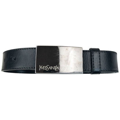 Vintage 2000s YSL Yves Saint Laurent Leather Belt Size M | O/S, Black