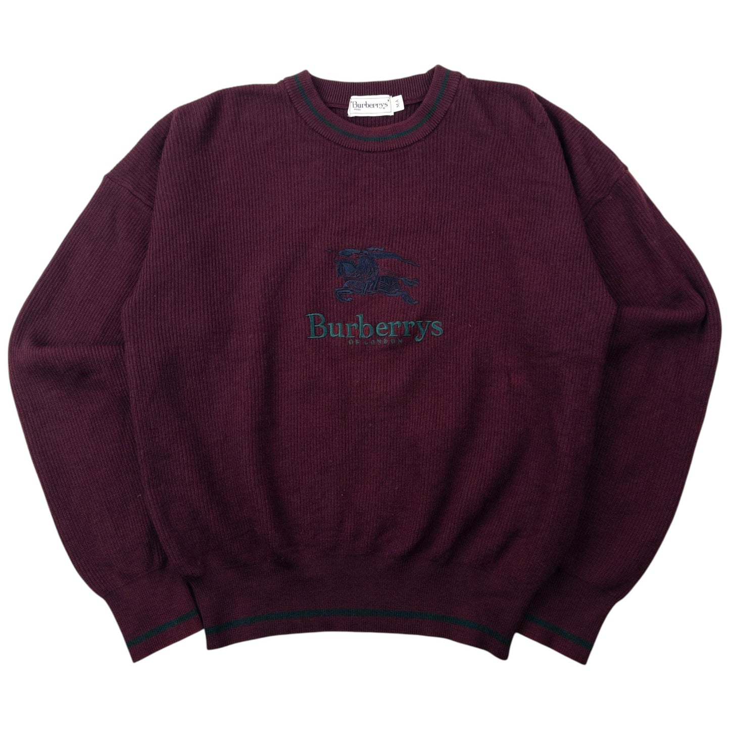 Vintage 90s Burberry Embroidered Wool Knit Jumper Size XS | XS, Multicoloured