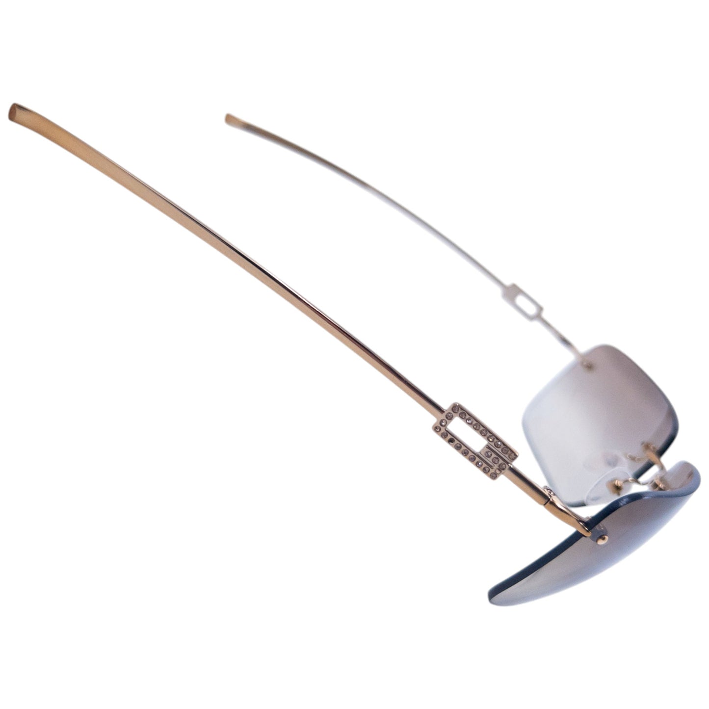 Vintage 2000s Gucci Diamanté Rimless Sunglasses | O/S, Brown