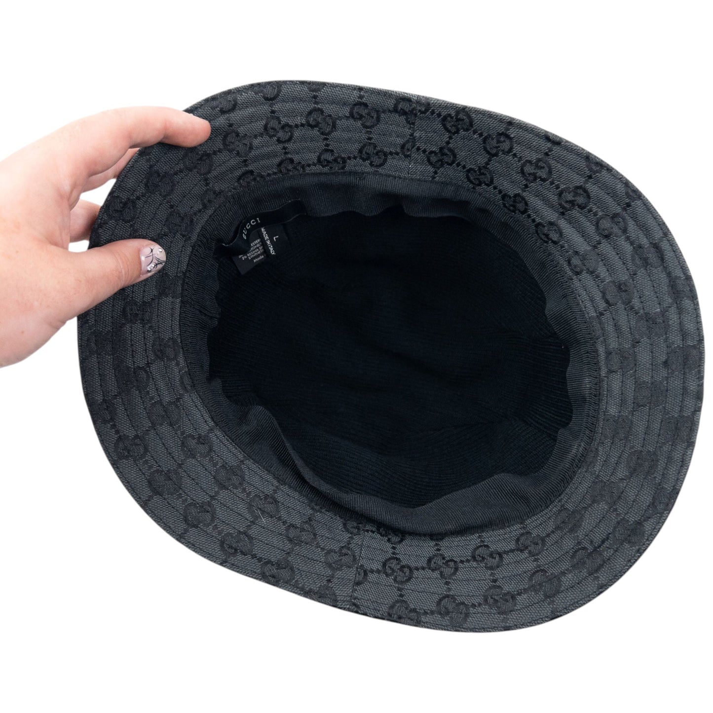 Vintage 2000s Gucci Monogram Bucket Hat Size L | O/S, Grey