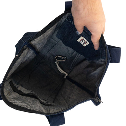 Vintage 2000s Jean Paul Gaultier JPG Denim Shoulder Bag | O/S, Navy