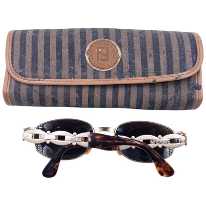 Vintage Fendi Embossed Tortoise Shell Sunglasses